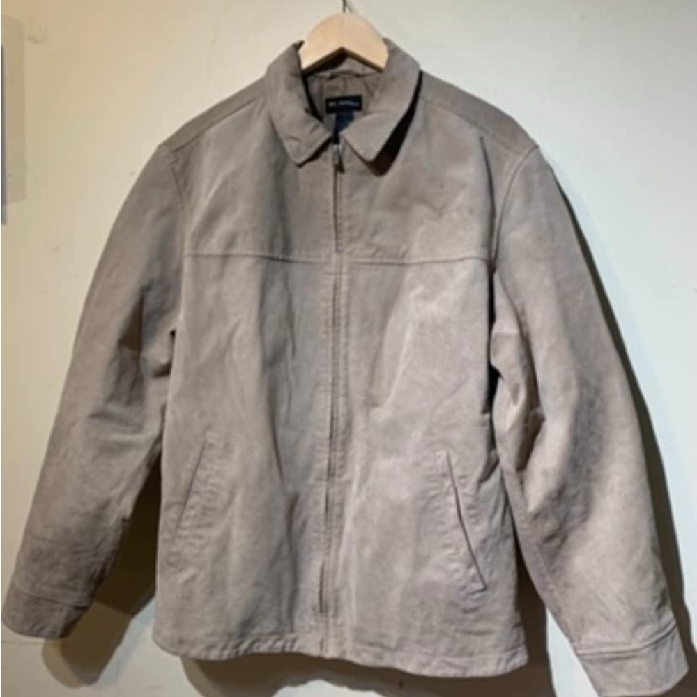 axcess Mens Full Zip Outerwear Suede Leather Jacket - Tan/Camel - Sz M